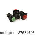 Electronic components. Electric switch 220 volts isolated on white background 87621646
