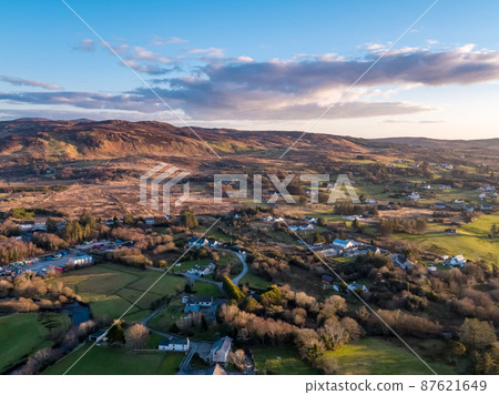 Aerial view of Glenties in County Donegal, Ireland Aerial view of Glenties in County Donegal, Ireland 87621649