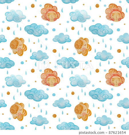 Watercolor pattern with the starry sky on white background. Watercolor pattern with the starry sky on white background. 87621654