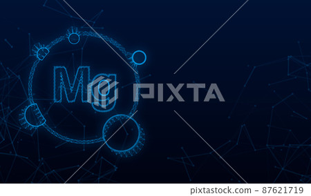 Blue magnesium Plexus sign. Magnesium mineral. Mg pill capsule. Vector stock illustration 87621719