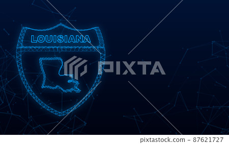 Louisiana state map outline Plexus icon. Vector illustration 87621727