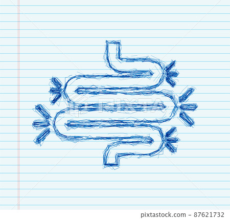 Colitis for medical design. Gastroenterology. Gut constipation icon design. Health care. sketch style. Vector illustration. 87621732