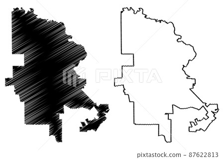 Beaumont City, Texas (United States cities, United States of America, usa city) map vector illustration, scribble sketch City of Beaumont map 87622813