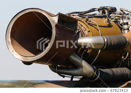 Alouette III Helicopter Engine And Exhaust Close-up 87623413