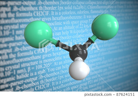 Chlorofluoromethane Scientific Molecular Model,... - Stock Illustration ...