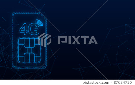4G symbol Plexus , mobile communication technology and smartphone network. Vector illustration 87624730