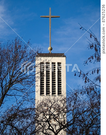 Modern Church Tower 87625236