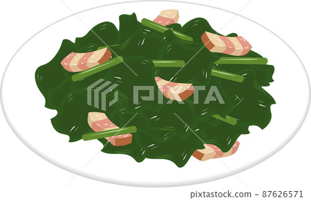 Saute of spinach and bacon 87626571