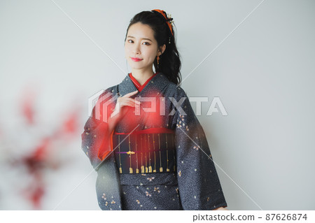 和服黑色小紋 87626874