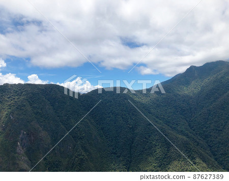 【秘魯】馬丘比丘遺址:從華納比丘的山道上看山景 【秘魯】馬丘比丘遺址:從華納比丘的山道上看山景 87627389