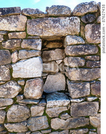 [Peru] Machu Picchu Ruins: Close-up of masonry 87627438