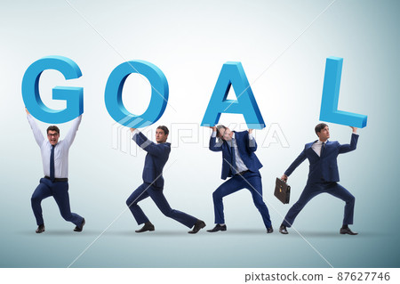 Businessman in goal concept carrying letters Businessman in goal concept carrying letters 87627746