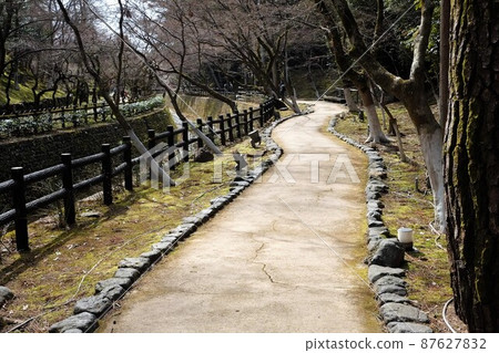 Winding road along the river 87627832
