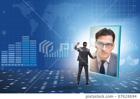 Young businessman in alter ego concept Young businessman in alter ego concept 87628694
