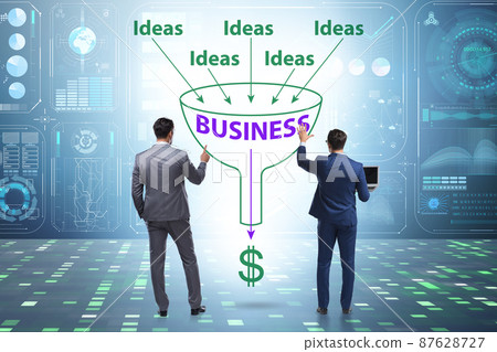 Businessman in ideas generation concept 87628727