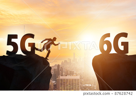 Concept of moving from 5g technology to 6g Concept of moving from 5g technology to 6g 87628742