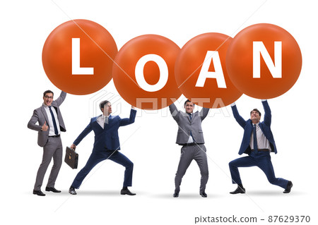 Businessmen in the load and debt concept 87629370