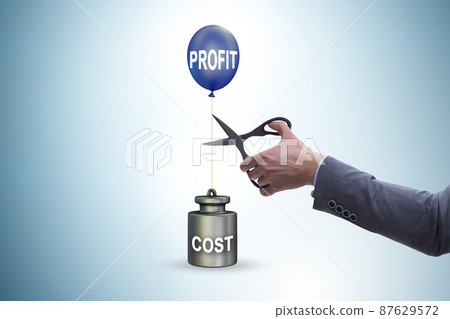 Concept of profit and cost with businessman Concept of profit and cost with businessman 87629572