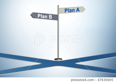 Concept of choosing between Plan A or Plan B 87630005