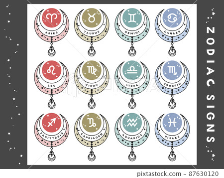 Horoscope horoscope glitter jewelry motif Zodiac sign dark gray 87630120