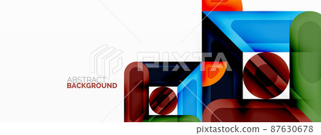 Square and circle minimal abstract background. Vector illustration for wallpaper banner background 87630678