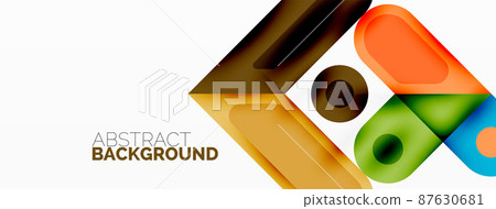 Square and circle minimal abstract background. Vector illustration for wallpaper banner background Square and circle minimal abstract background. Vector illustration for wallpaper banner background 87630681