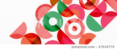 Colorful circle abstract background. Minimal geometric template for wallpaper, banner, presentation Colorful circle abstract background. Minimal geometric template for wallpaper, banner, presentation 87630779