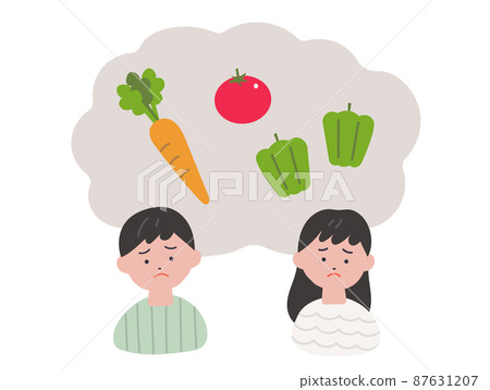 Image illustration of children who dislike vegetables Image illustration of children who dislike vegetables 87631207