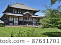 Blue sky, green grass and Todaiji Temple 87631701