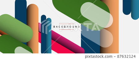 Overlapping round shapes and lines background. Vector illustration for wallpaper banner background or landing page Overlapping round shapes and lines background. Vector illustration for wallpaper banner background or landing page 87632124