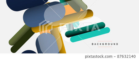Abstract background. Round shapes, lines compositions on grey backdrop. Vector illustration for wallpaper banner background or landing page Abstract background. Round shapes, lines compositions on grey backdrop. Vector illustration for wallpaper banner background or landing page 87632140
