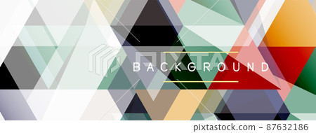 Mosaic triangles geometric background. Techno or business concept, pattern for wallpaper, banner, background, landing page Mosaic triangles geometric background. Techno or business concept, pattern for wallpaper, banner, background, landing page 87632186