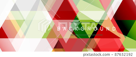 Mosaic triangles geometric background. Techno or business concept, pattern for wallpaper, banner, background, landing page 87632192