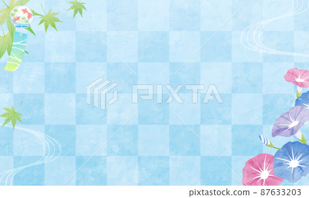 夏季日式矢量插畫背景風鈴和牽牛花 87633203