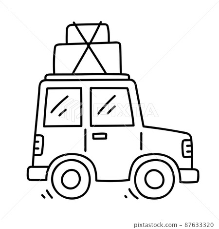 Car. Hand drawn doodle icon. 87633320