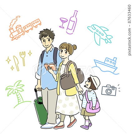 Family sightseeing during a trip that seems to be fun Family sightseeing during a trip that seems to be fun 87633460