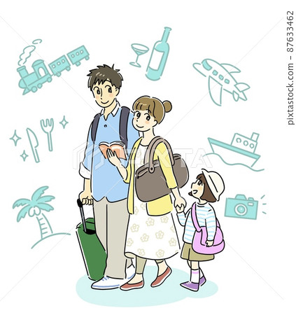 Family sightseeing during a trip that seems to be fun Family sightseeing during a trip that seems to be fun 87633462