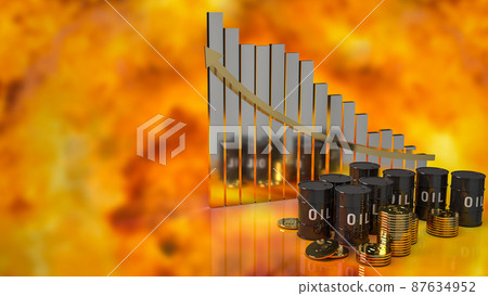 The oil tank and chart on tablet for business or gas concept 3d rendering 87634952