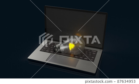 The notebook and light bulb for business or creative concept 3d rendering The notebook and light bulb for business or creative concept 3d rendering 87634953
