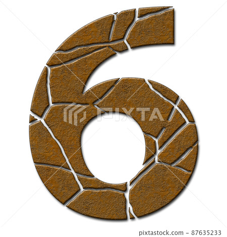 3D render of metallic number with cracks 3D render of metallic number with cracks 87635233