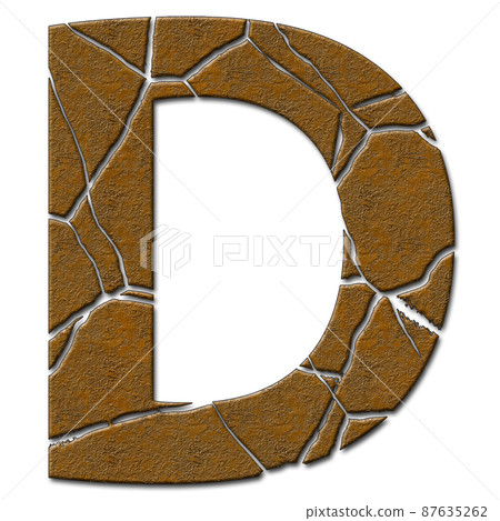 3D render of alphabet capital letter with cracks 3D render of alphabet capital letter with cracks 87635262