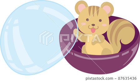 扭蛋膠囊裡的松鼠_膠囊半開 87635436