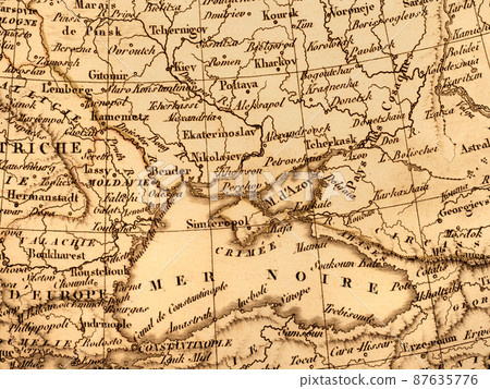 Old map: Area around the Black Sea and Ukraine 87635776