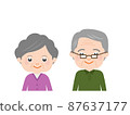 Smiley senior couple upper body 87637177