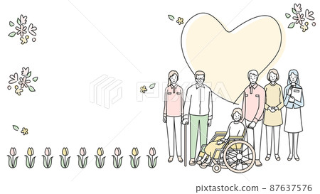 Frame of long-term care people Frame of long-term care people 87637576