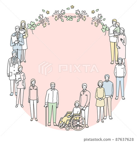 Frame of long-term care people 87637628