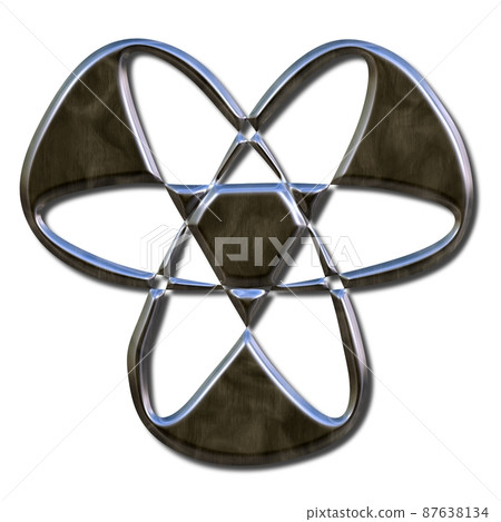 3D rendering of delicate metallic symbol 87638134