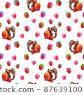 Pattern with raccoon and jam 87639100