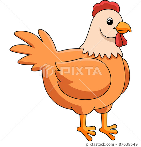 Chicken Cartoon Colored Clipart Illustration Chicken Cartoon Colored Clipart Illustration 87639549