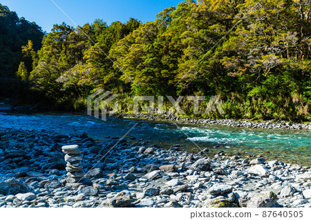 新西蘭奧塔哥地區藍池馬卡羅阿河沿岸風光 87640505